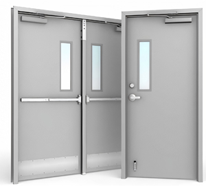 Hollow Metal doors with lite kits and panics
