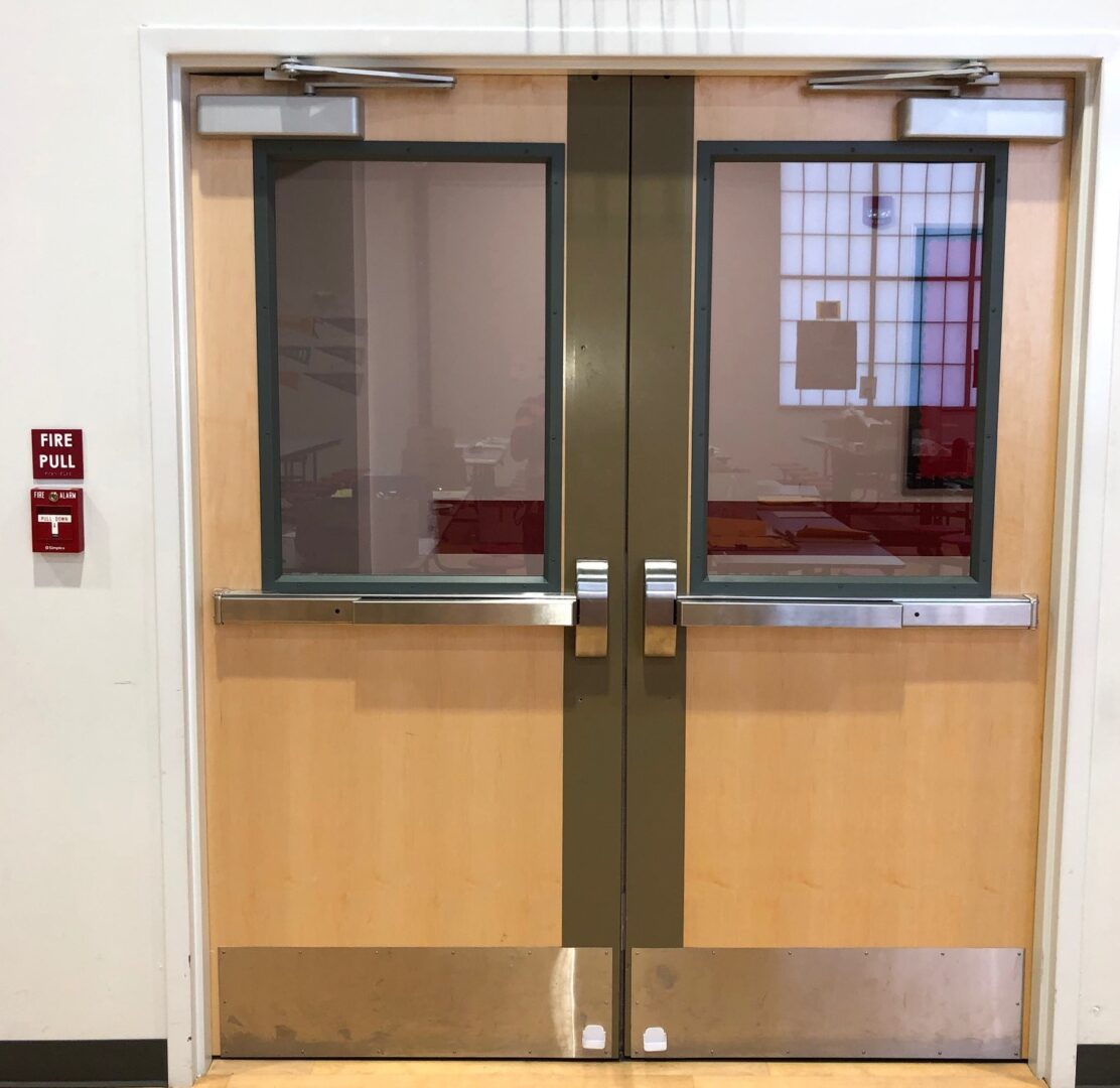 Fire rated doors with lite kits with fire rated glass